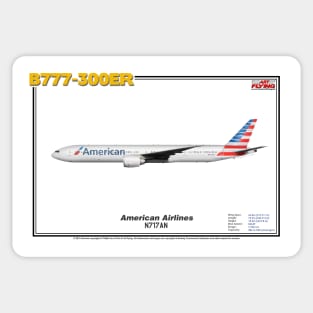 Boeing B777-300ER - American Airlines (Art Print) Sticker